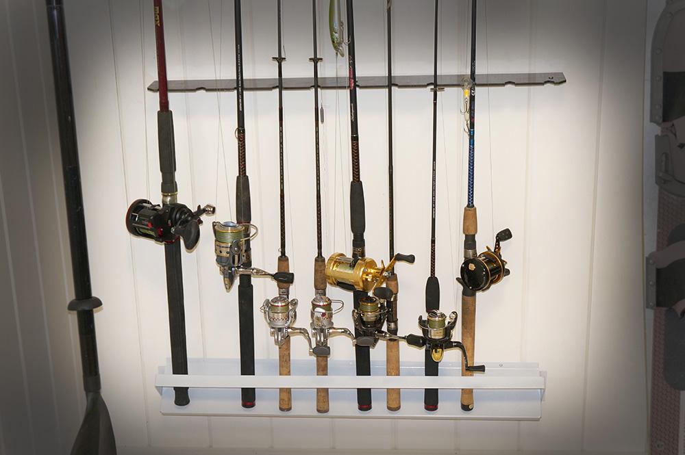 Wall mount fishing rod holder deals